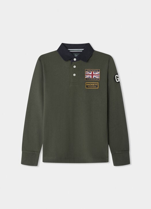 Hackett Classic Fit Rally Badges Rugby Shirt
