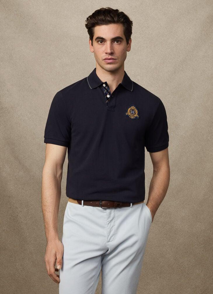 hackett classic fit short sleeve crest logo polo