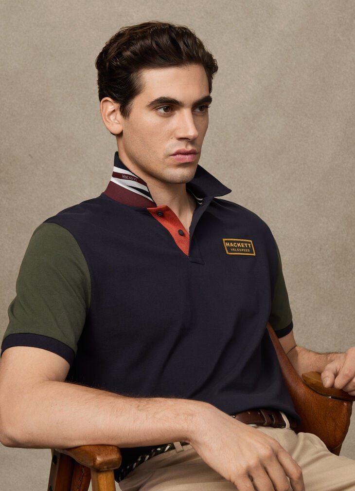 hackett classic fit short sleeve rally multi polo