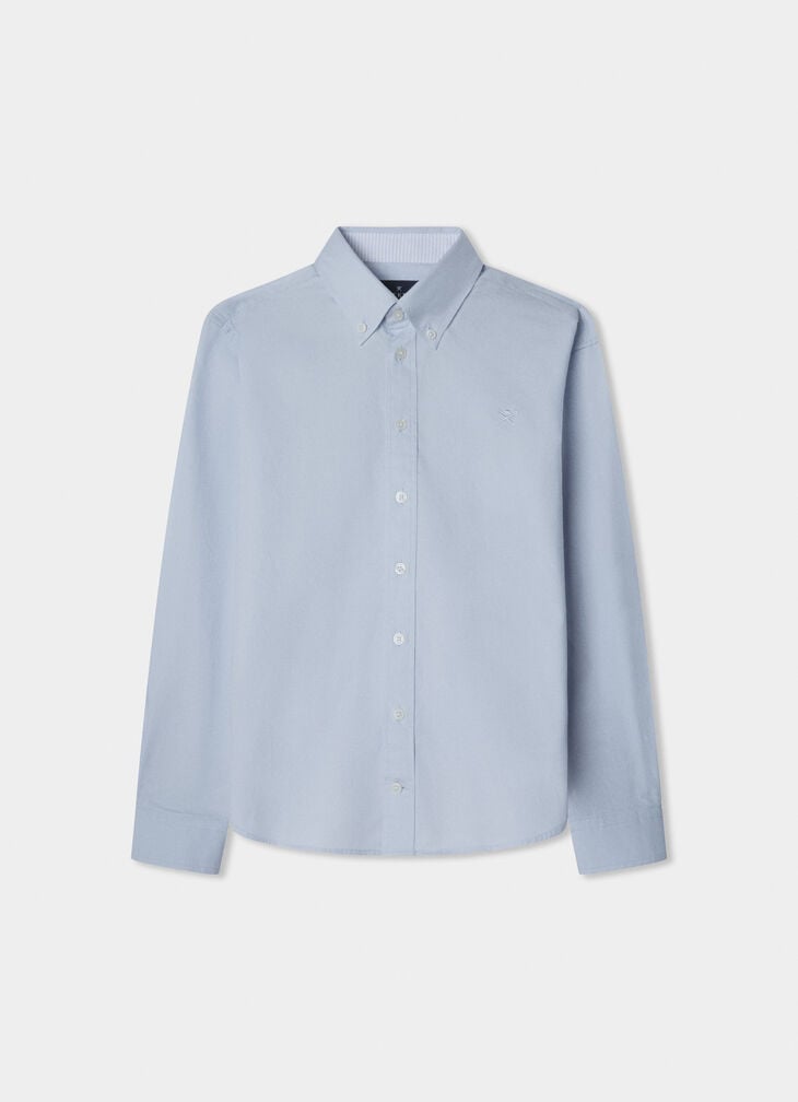 hackett classic fit washed oxford shirt