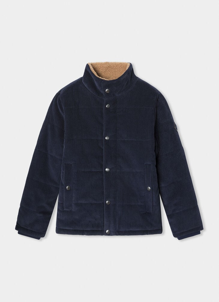 hackett fleece lined corduroy puffer jacket