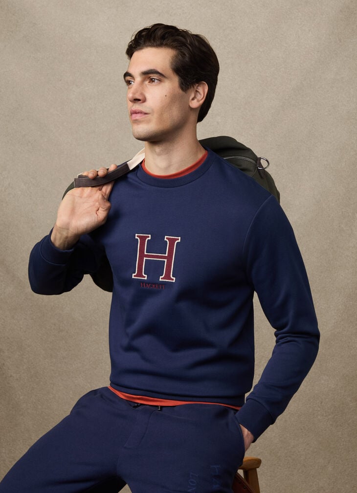 hackett h logo crew-neck sweat
