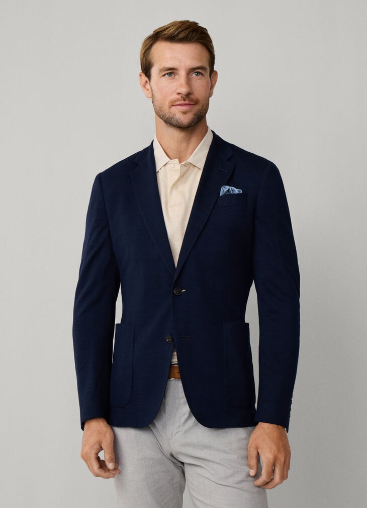 hackett jersey pique shirt blazer
