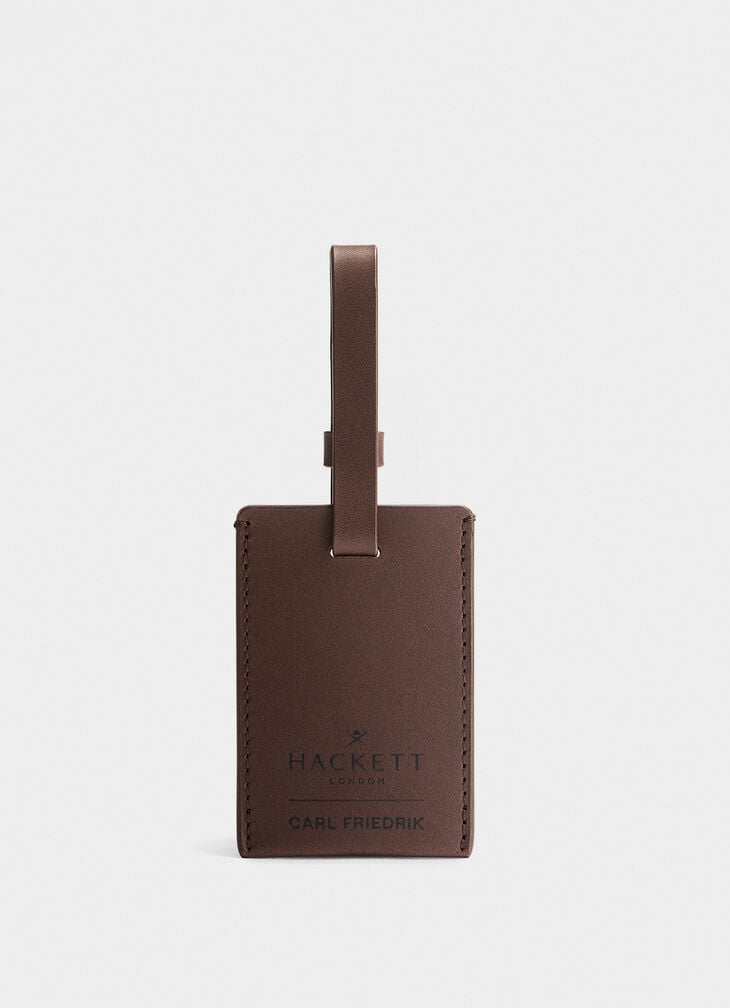 hackett leather luggage tag
