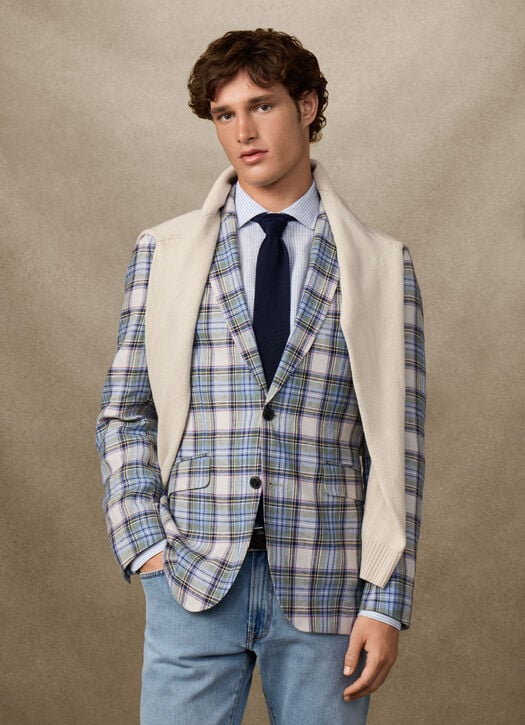 Hackett Linen Madras Check Blazer