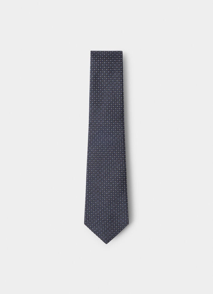 hackett micro fleur de lis silk blend tie
