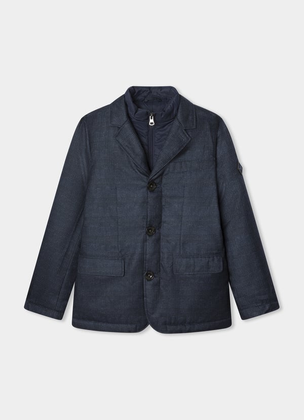 Hackett Prince Of Wales Check Padded Blazer
