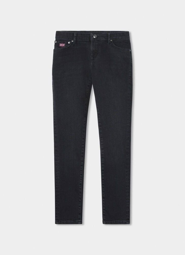 hackett regular fit black wash 5 pocket denim