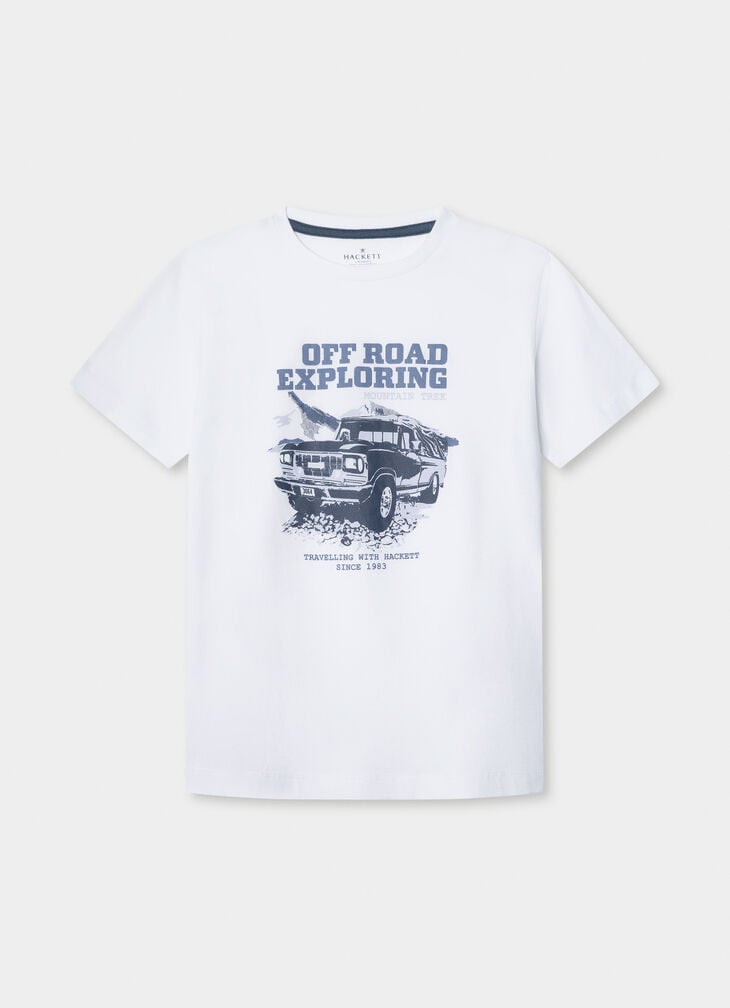 hackett slim fit adventure car graphic t-shirt