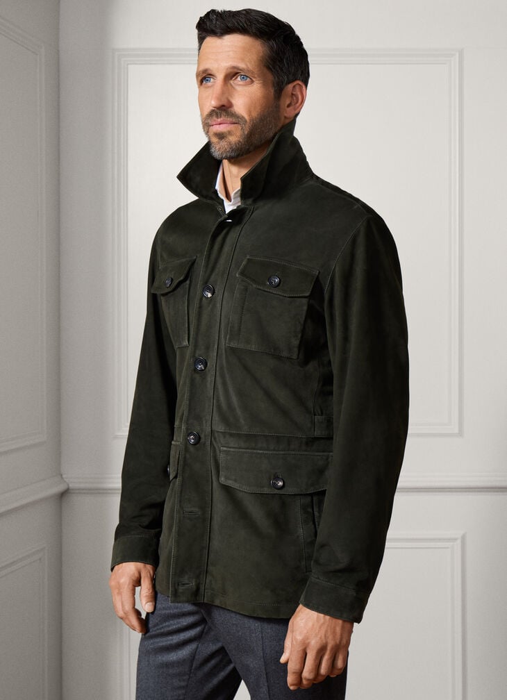 hackett suede field jacket