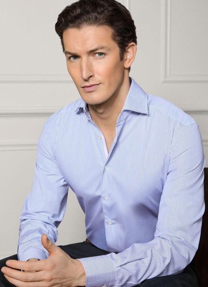 hackett tailored fit multi stripe selvedge shirt