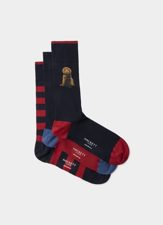 Hackett Three Pack Combed Cotton Harry Socks