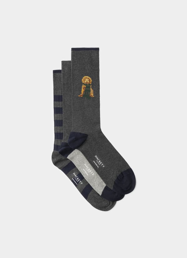 Hackett Three Pack Combed Cotton Harry Socks