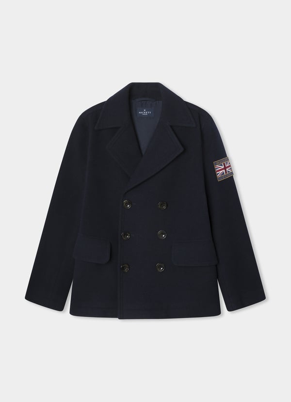 Hackett Union Jack Double Breast Peacoat