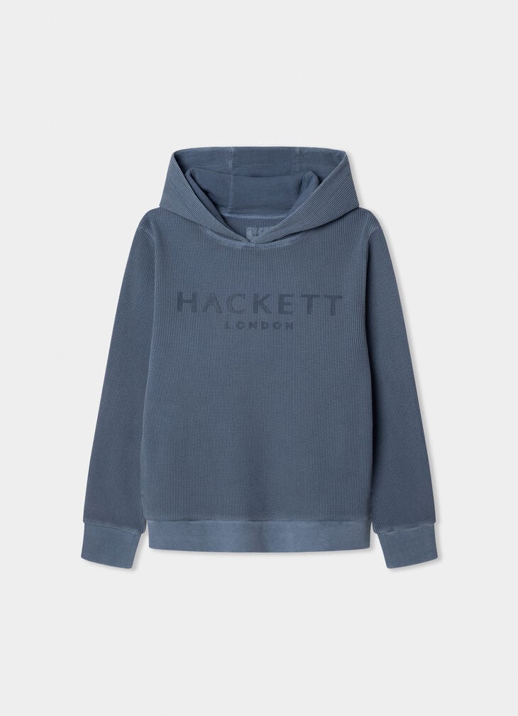 hackett waffle hooded sweat