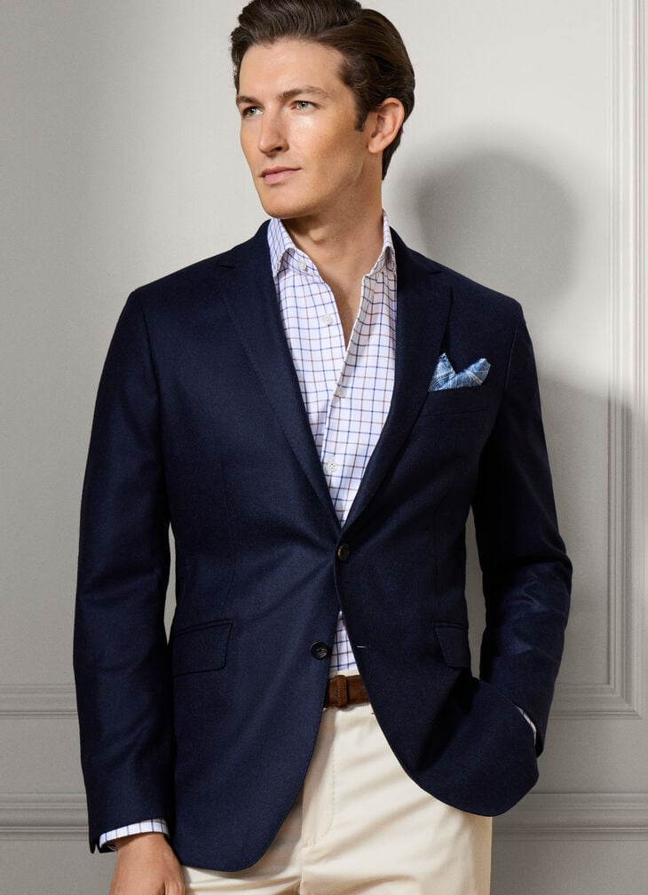 hackett wool-cashmere twill blazer - woven in italy