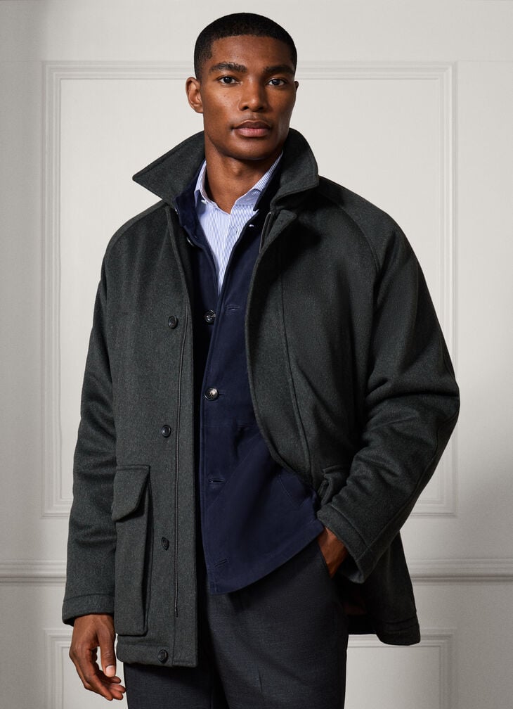 hackett wool field jacket - woven in italy
