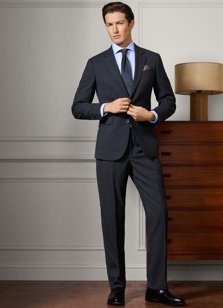 hackett wool hopsack suit