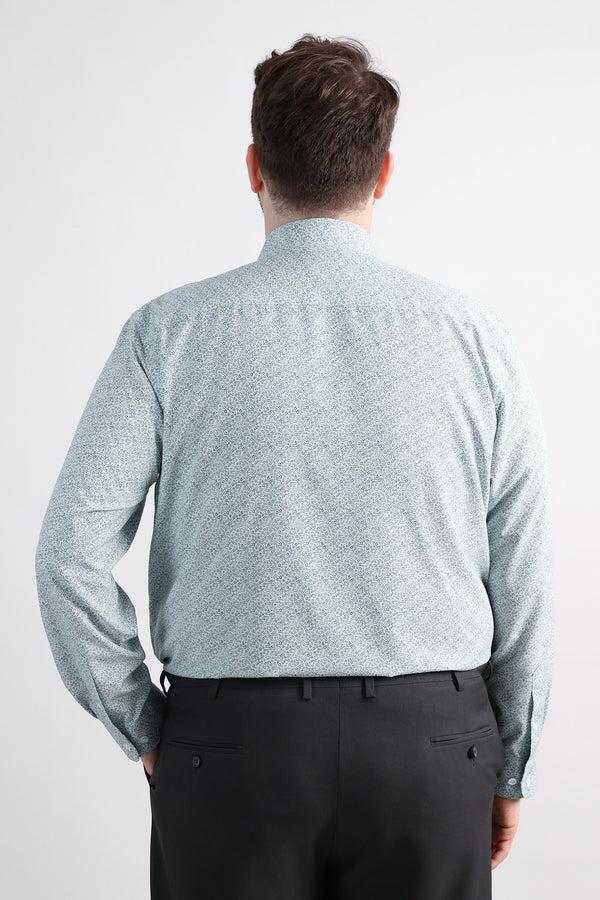 Haggar Big Smart Wash® Dress Shirt - Forest Floral Print Medium Green