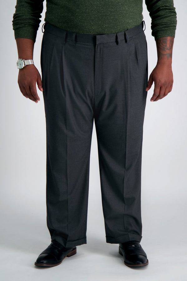 haggar Big & Tall J.M. Haggar Dress Pant - Sharkskinㅤ Med Grey