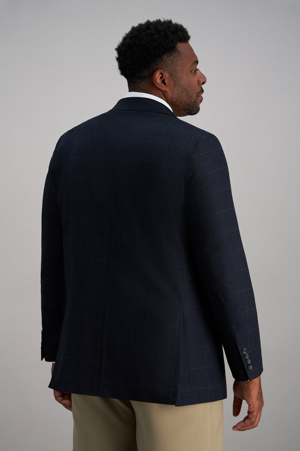 Haggar Big & Tall J.M. Haggar Glen Plaid Sport Coat Navy