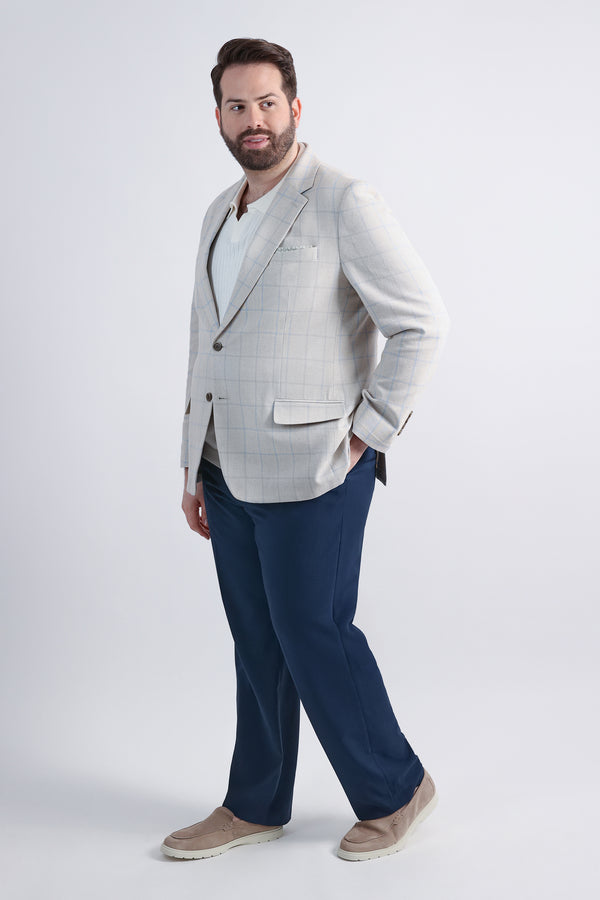 Haggar Big & Tall J.M. Haggar Plaid Windowpane Sport Coat Euro Blue