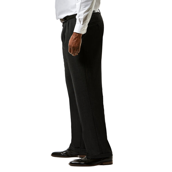 Haggar Big & Tall J.M. Haggar Premium Stretch Suit Pant - Pleated Front Chocolate