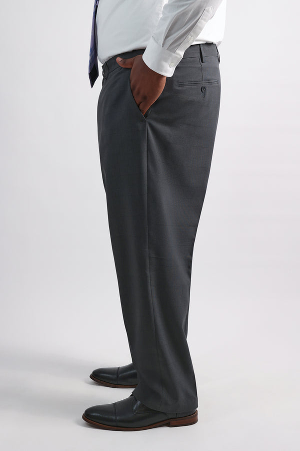 Haggar Big & Tall Premium Comfort Tonal Plaid Dress Pant Black / Charcoal