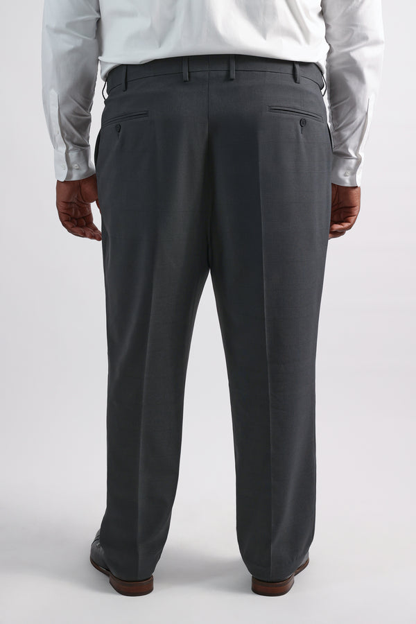 Haggar Big & Tall Premium Comfort Tonal Plaid Dress Pant Black / Charcoal