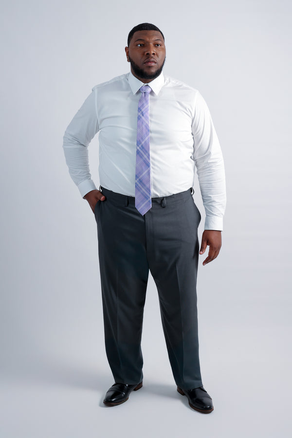 haggar Big & Tall Premium Comfort Tonal Plaid Dress Pant Black / Charcoal