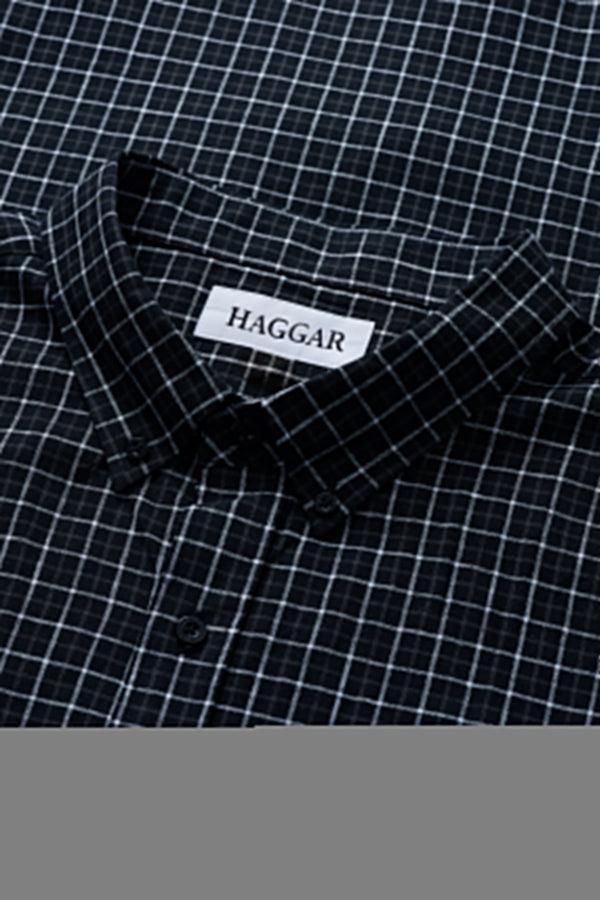 Haggar Big & Tall Short Sleeve Button-Down Linen Shirt Black