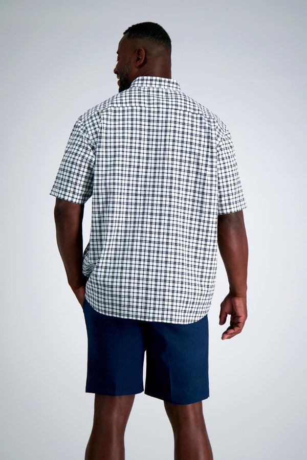 Haggar Big & Tall Short Sleeve Button-Down Linen Shirt White