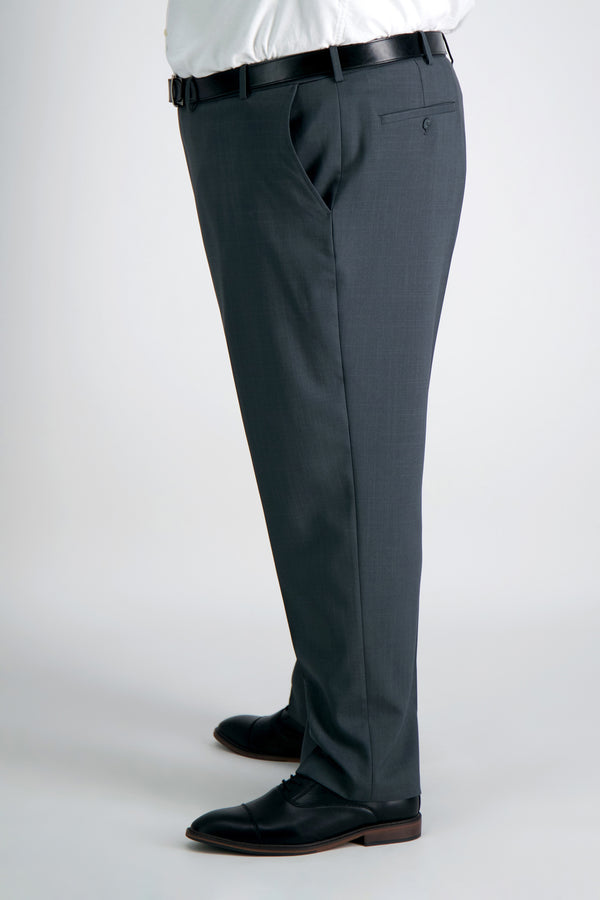 Haggar Big & Tall Travel Performance Stria Tic Weave Suit Pantㅤ Dark Heather Grey