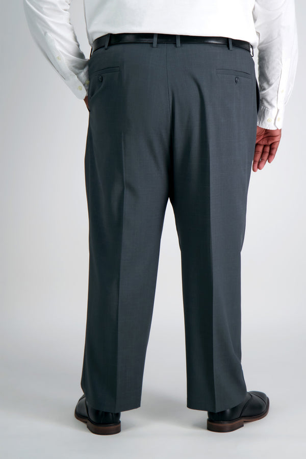 Haggar Big & Tall Travel Performance Stria Tic Weave Suit Pantㅤ Dark Heather Grey