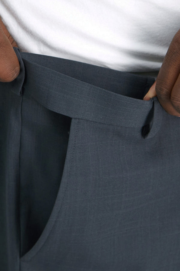 Haggar Big & Tall Travel Performance Stria Tic Weave Suit Pantㅤ Dark Heather Grey