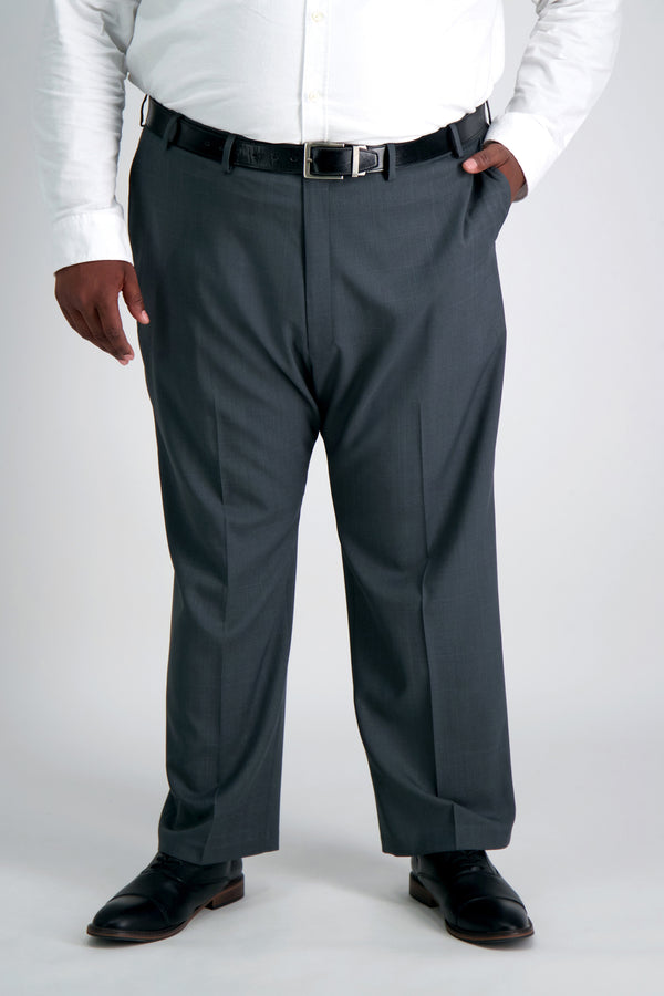 haggar Big & Tall Travel Performance Stria Tic Weave Suit Pantㅤ Dark Heather Grey