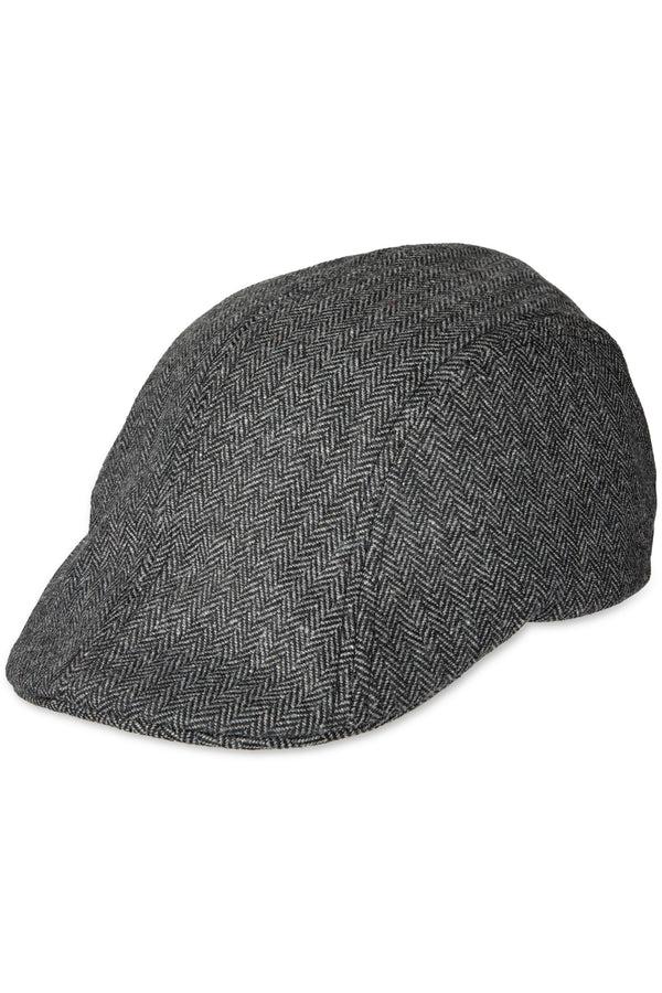 haggar Brushed Herringbone Center Seam Flat Cap Blue