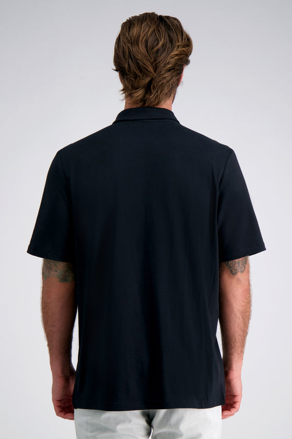 Haggar 2-Color Pique Polo Black