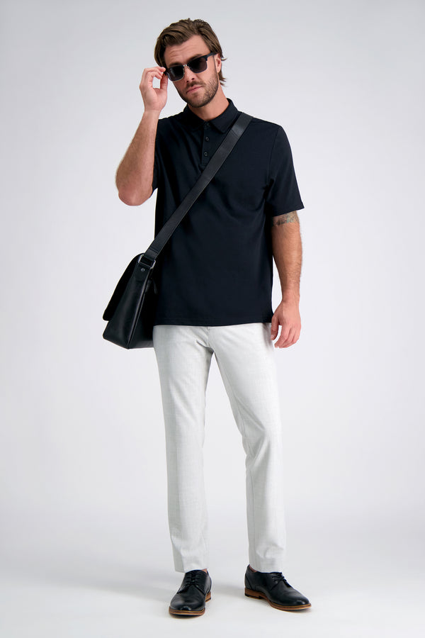 Haggar 2-Color Pique Polo Black