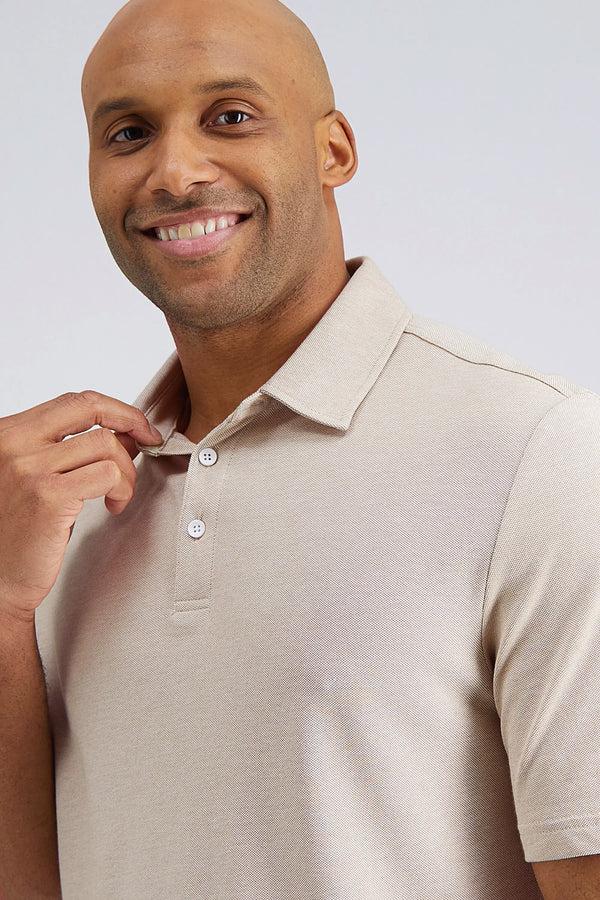 Haggar 2-Color Pique Polo Black