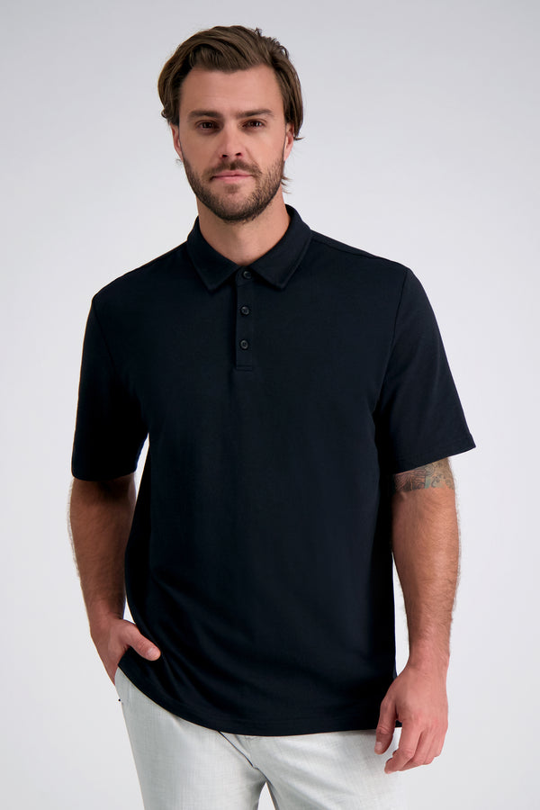 haggar 2-Color Pique Polo Black