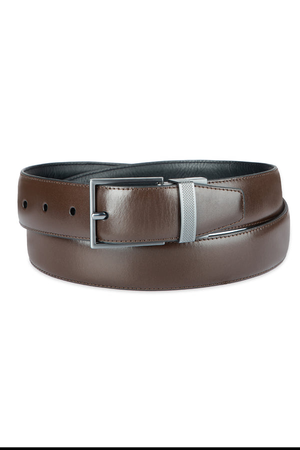 haggar 32mm Reversible Dress Belt Dark Brown