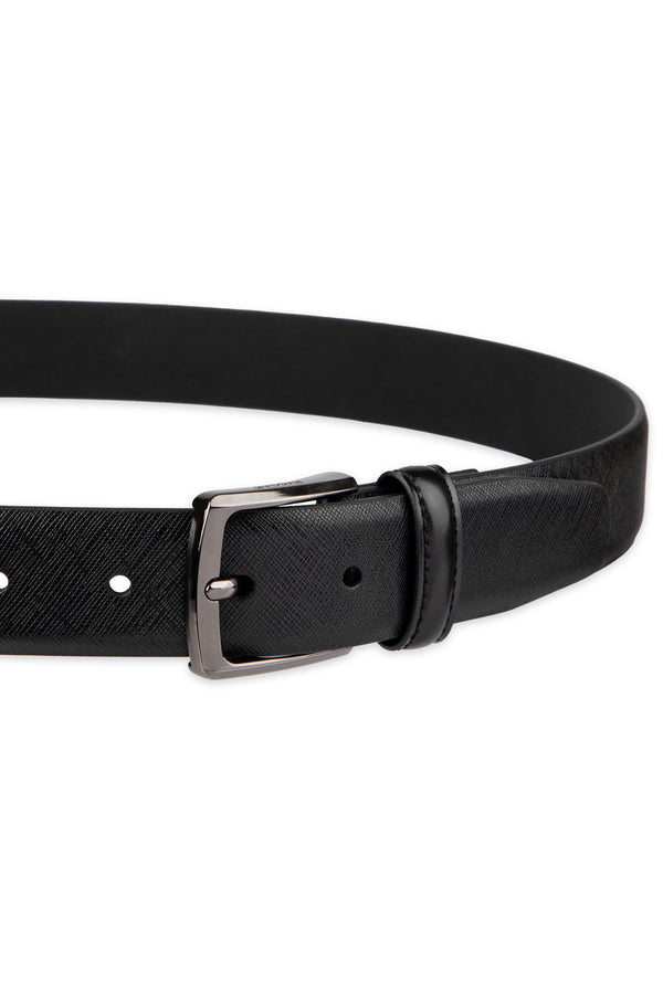 Haggar 32mm Saffiano Dress Belt Black