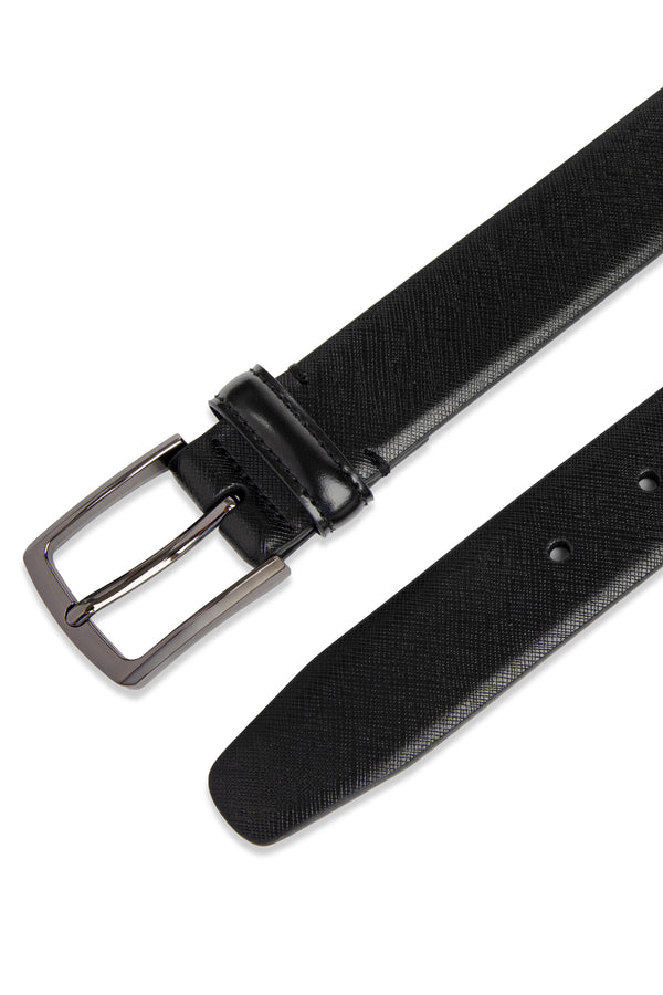 Haggar 32mm Saffiano Dress Belt Black