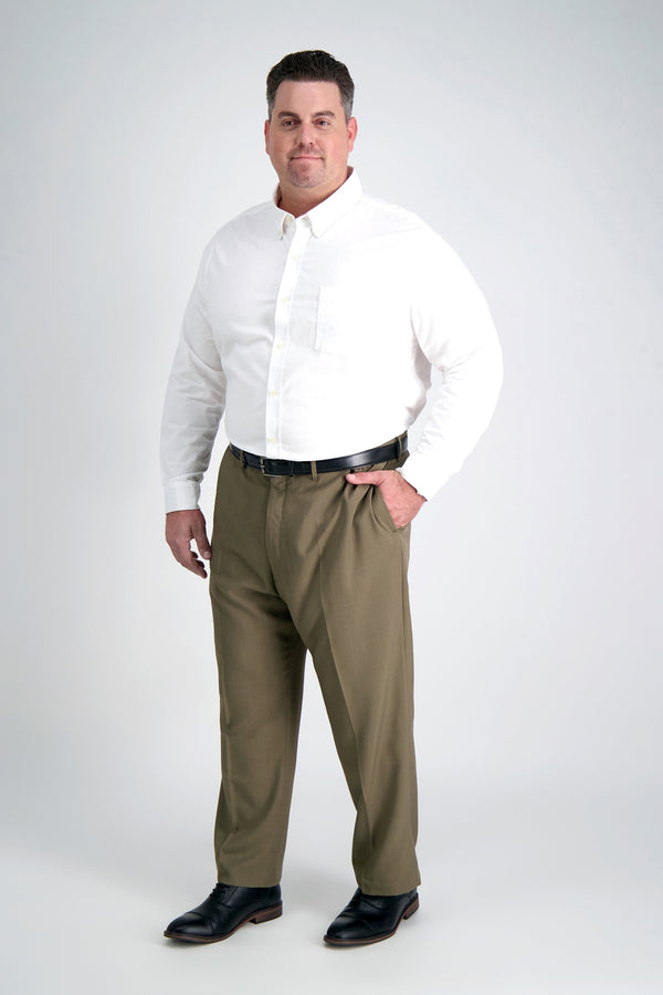 Haggar Big & Tall E-CLO™ Stria Dress Pantㅤ Brown