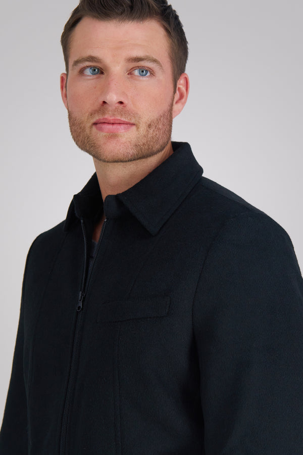 Haggar Full Zip Coat Black
