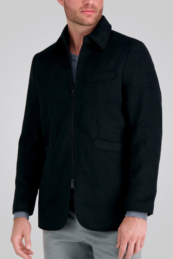 haggar Full Zip Coat Black
