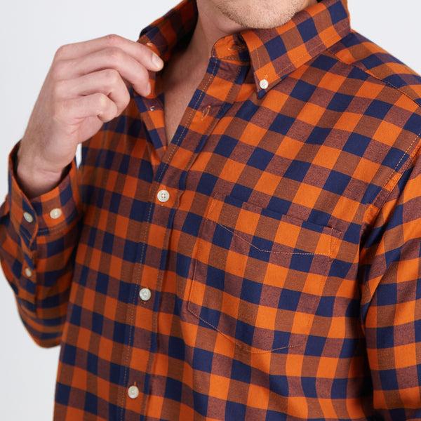 Haggar Gingham Woven Shirt Golden Cream