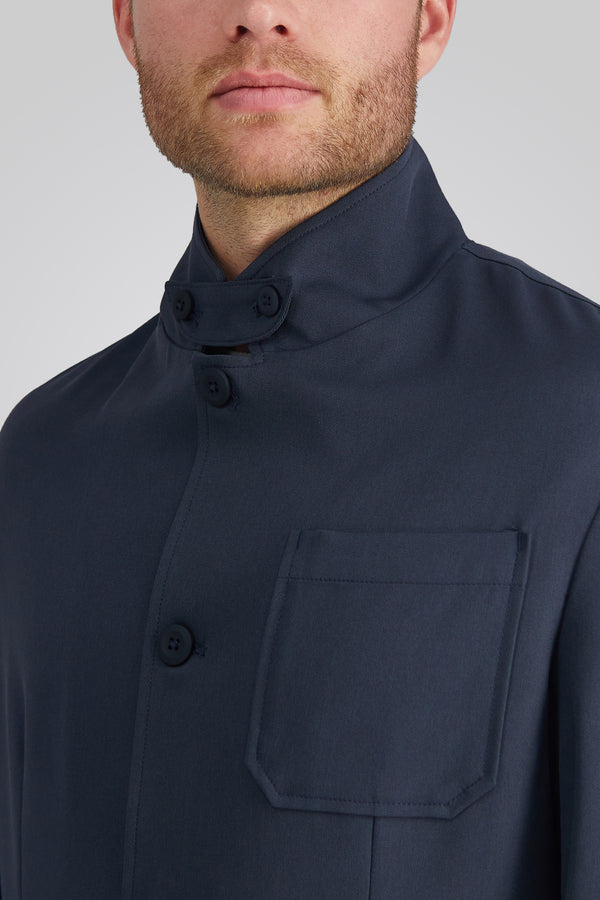 Haggar Heather Gabardine Coat Heather Navy