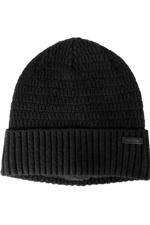Haggar Heathered Micro Cable Crown Beanie Graphite